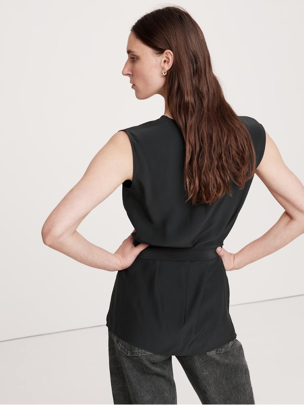 NWOT Signature Silk Wrap Blouse